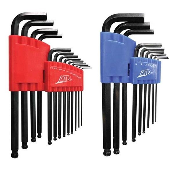 Atd Tools ATD Tools  ATD-580 Sae & Metric Long Arm Ball End Hex Key Set ATD-580